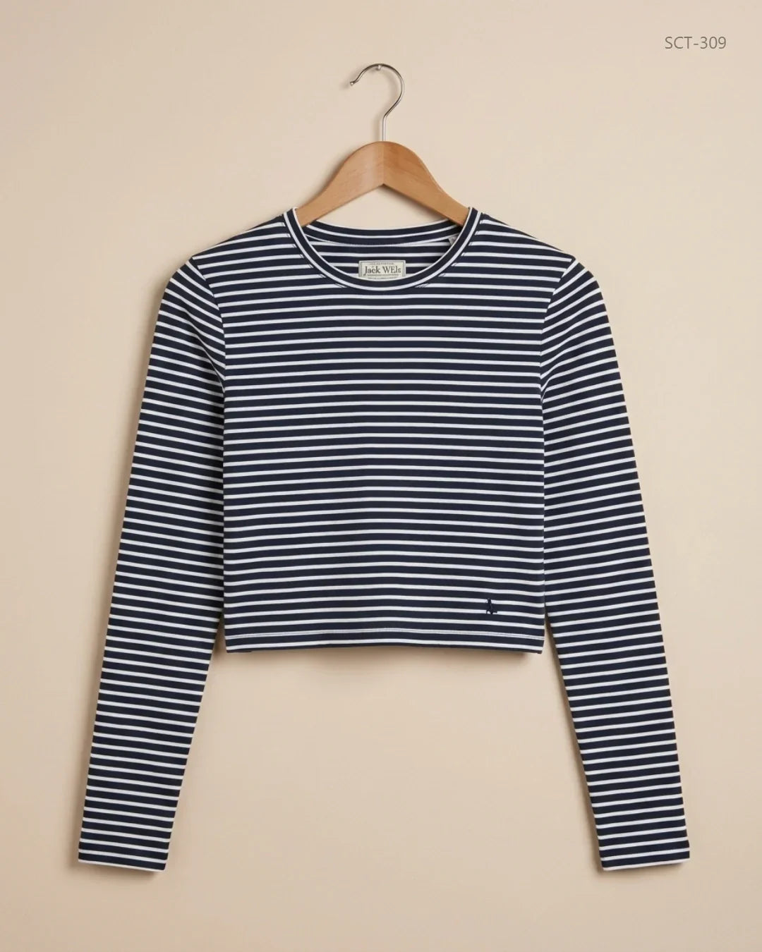 Shop Premium Summer Crop Tops by Jack Wills | Preloved Branded Clothes | Blue & white Cotton | Womens | OTS Thrift Store Lahore Pakistan
