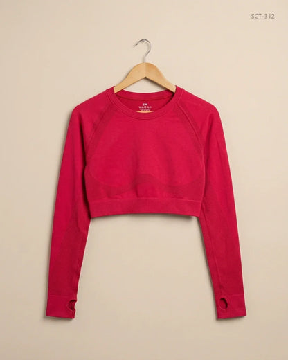 Preloved Premium Summer Crop Tops by CUT LABEL, Red Polyester for Womens - OTS Thrift Shop Peshawar Pakistan