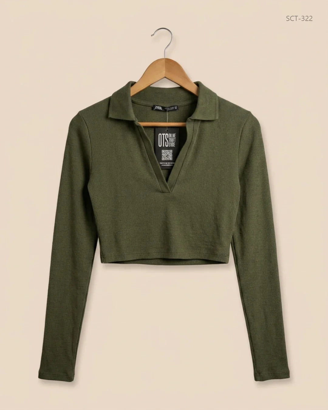 Premium Condition Summer Crop Tops | Preloved Zara | Green Cotton | Thrift Shop for Womens Islamabad Pakistan | OTS