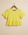 UK Imported secondhand Summer Crop Tops - River Island brand, Yellow Polyester, Premium condition, for Womens - Online Thrift Store Karachi Pakistan