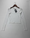 UK Imported secondhand Summer Crop Tops - STR brand, White Cotton, Premium condition, for Womens - Online Thrift Store Peshawar Pakistan