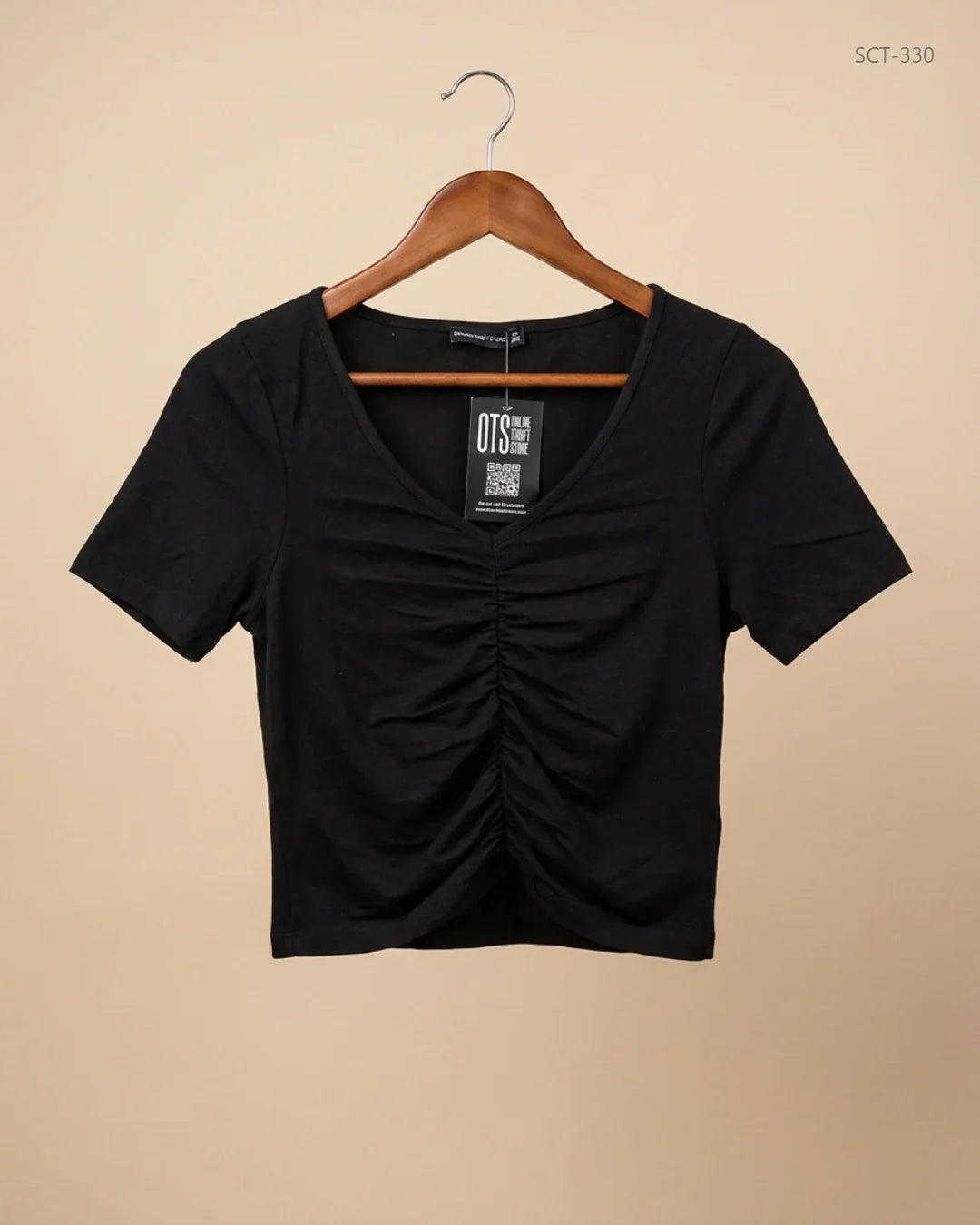 Secondhand Branded Summer Crop Tops by ASOS, Black Cotton fabric, Premium condition, for Womens - Online Thrift Shop Karachi Pakistan