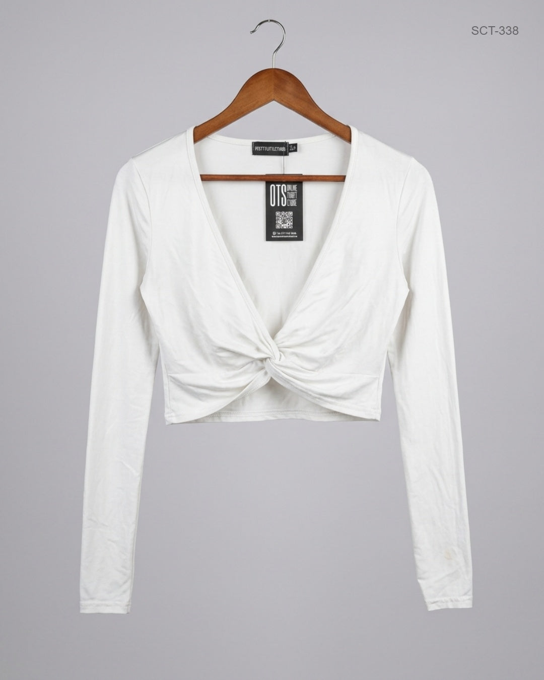 Shop Excellent Summer Crop Tops by PRETTYLITTLETHING | Preloved Branded Clothes | White Polyester | Womens | OTS Thrift Store Islamabad Pakistan