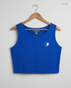 Secondhand Branded Summer Crop Tops by Primark, Blue Cotton fabric, Premium condition, for Womens - Online Thrift Shop Islamabad Pakistan