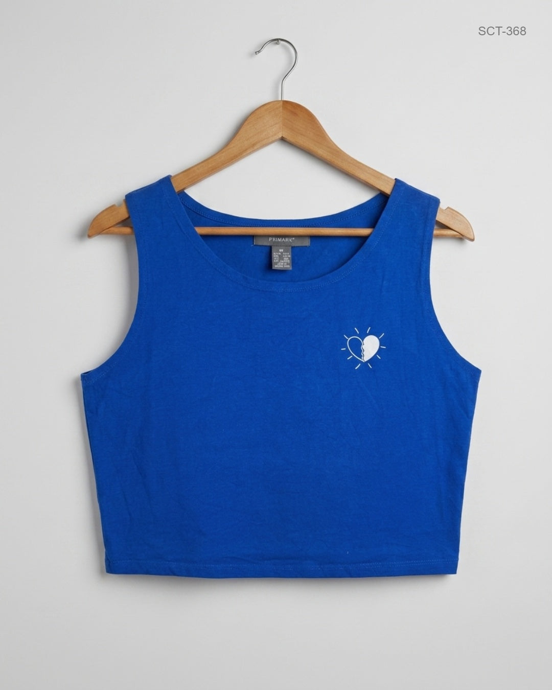 Secondhand Branded Summer Crop Tops by Primark, Blue Cotton fabric, Premium condition, for Womens - Online Thrift Shop Islamabad Pakistan