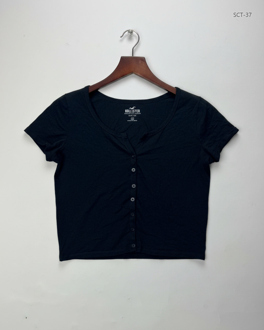 Summer Crop Tops | Hollister | Preloved Branded | Black Cotton | Premium | OTS Thrift Store Islamabad Pakistan