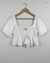 Summer Crop Tops | PULL&BEAR | Preloved Branded | White Cotton | Premium | OTS Thrift Store Karachi Pakistan