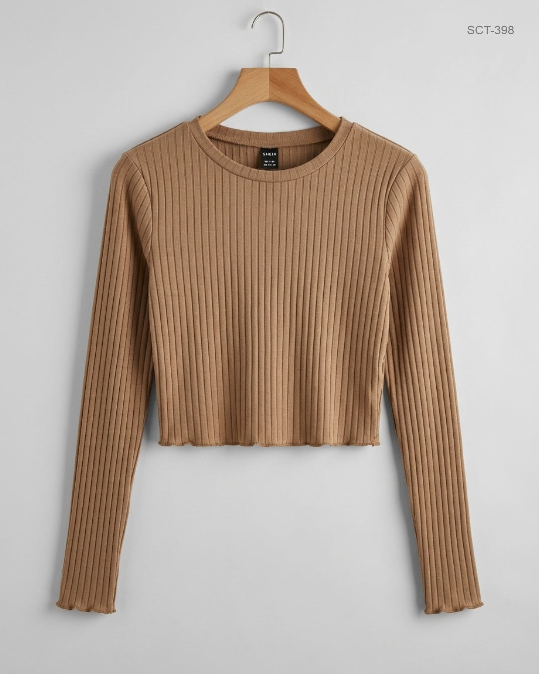 Secondhand Branded Summer Crop Tops by Shein, Brown Cotton fabric, Premium condition, for Womens - Online Thrift Shop Karachi Pakistan