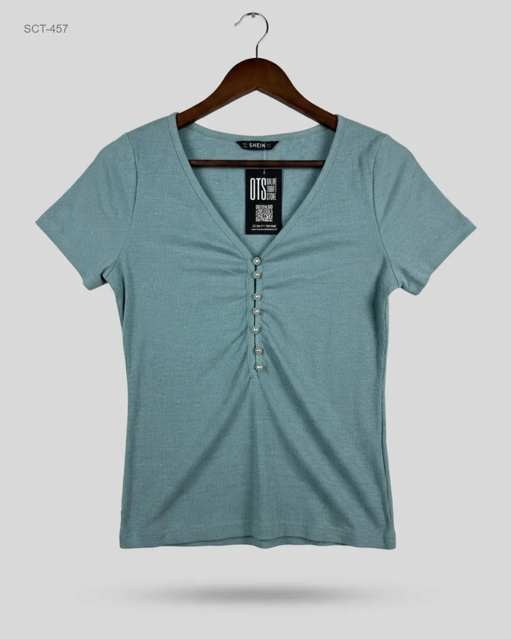 Premium Condition Summer Crop Tops | Preloved Shein | Cyan Cotton | Thrift Shop for Womens Lahore Pakistan | OTS