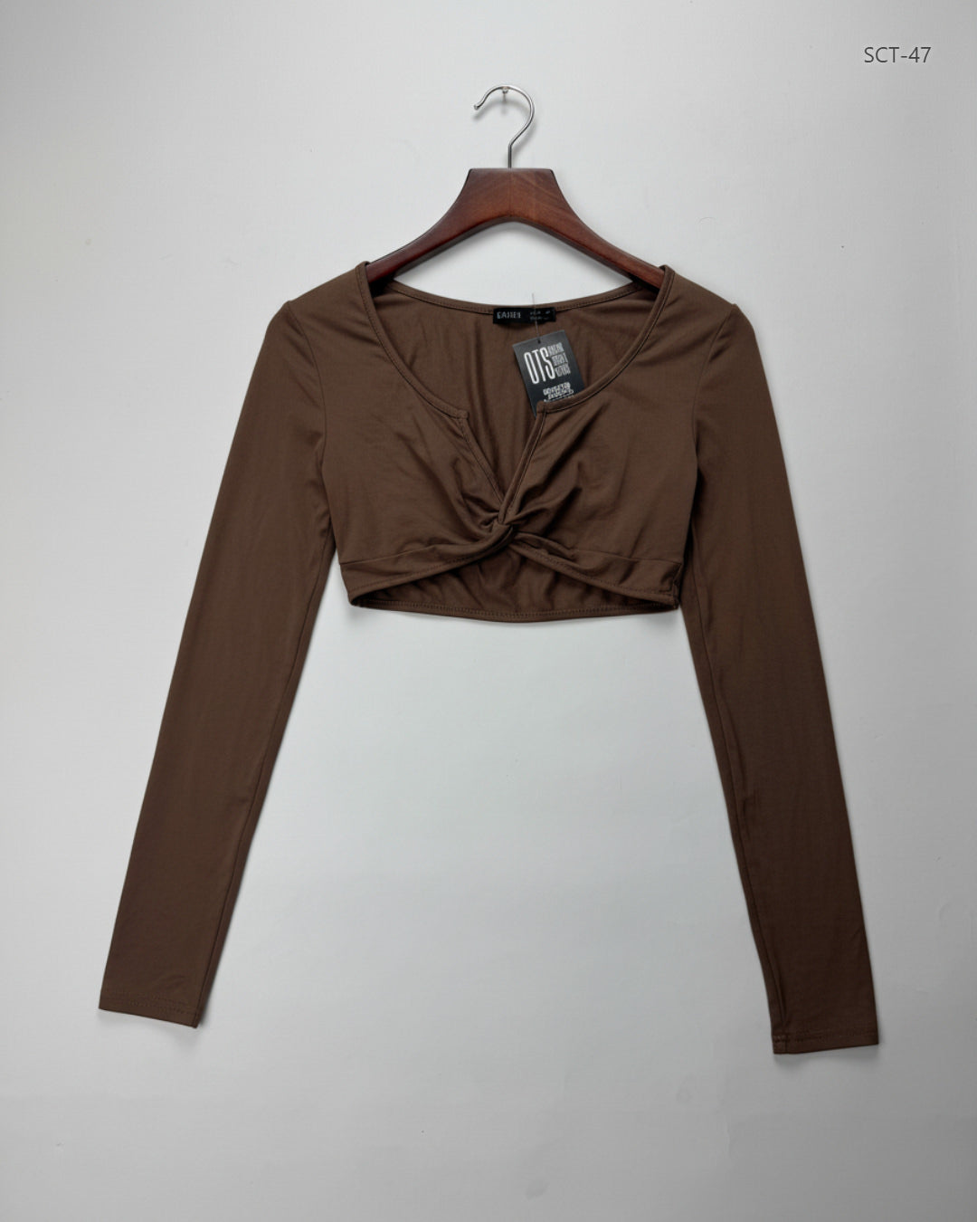 Preloved Premium Summer Crop Tops by Shein, Brown Polyester for Womens - OTS Thrift Shop Lahore Pakistan