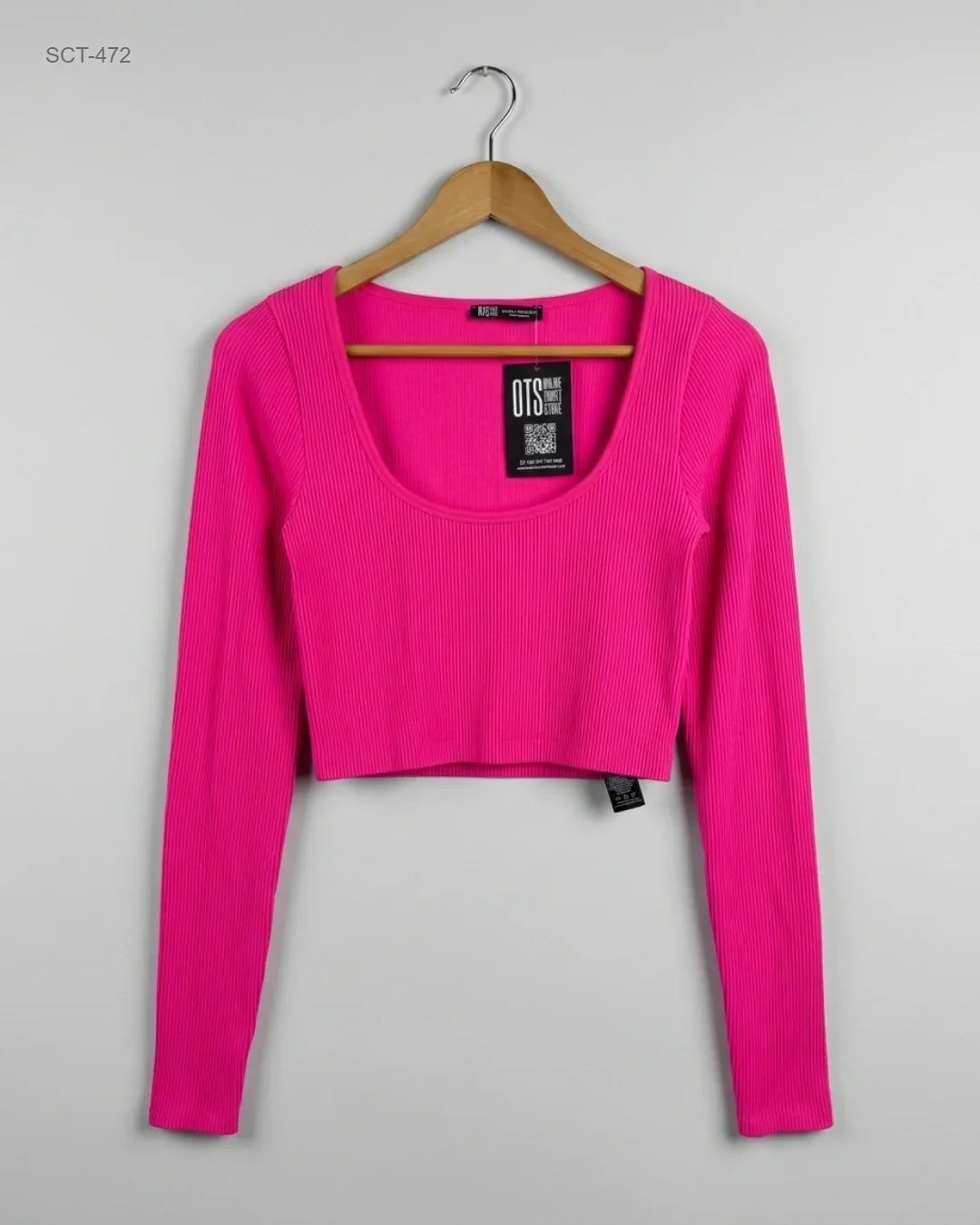 Preloved Premium Summer Crop Tops by DUNNES, Pink Polyester for Womens - OTS Thrift Shop Lahore Pakistan