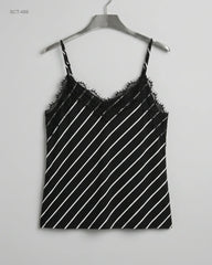 UK Imported secondhand Summer Crop Tops - AMISU brand, Black & White Polyester, Premium condition, for Womens - Online Thrift Store Karachi Pakistan