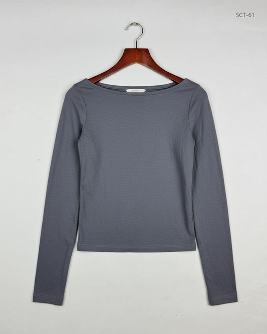 UK Imported secondhand Summer Crop Tops - H&M brand, Grey Cotton, Premium condition, for Womens - Online Thrift Store Peshawar Pakistan