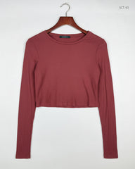 Preloved Premium Summer Crop Tops by Topshop, Maroon Viscose for Womens - OTS Thrift Shop Islamabad Pakistan