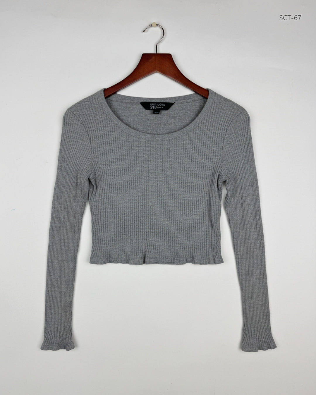 Summer Crop Tops | New Look | Preloved Branded | Gray Cotton | Premium | OTS Thrift Store Islamabad Pakistan
