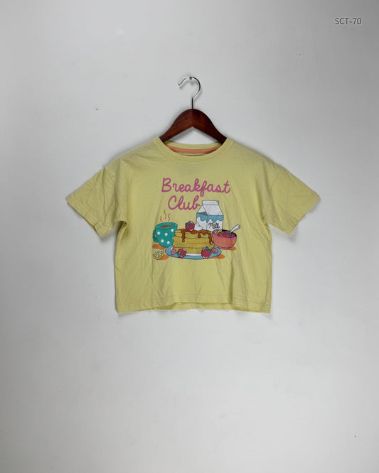 Secondhand Branded Summer Crop Tops by Primark, Yellow Cotton fabric, Premium condition, for Womens - Online Thrift Shop Peshawar Pakistan