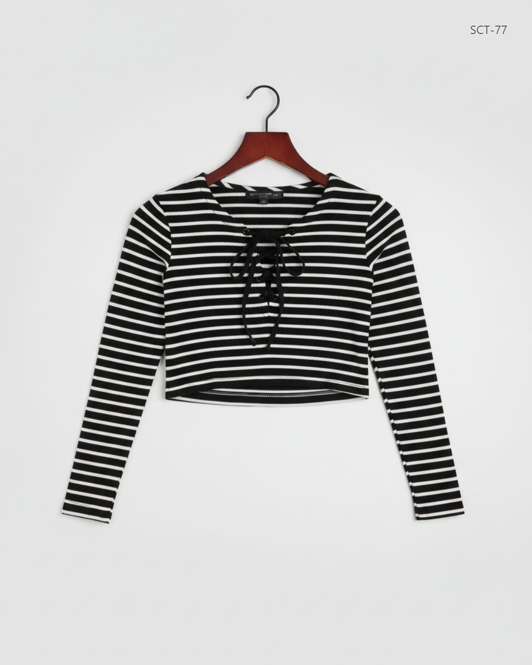 Preloved Premium Summer Crop Tops by Topshop, Black & White Cotton for Womens - OTS Thrift Shop Karachi Pakistan