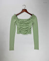 UK Imported secondhand Summer Crop Tops - CUT LABEL brand, Green Polyester, Premium condition, for Womens - Online Thrift Store Islamabad Pakistan
