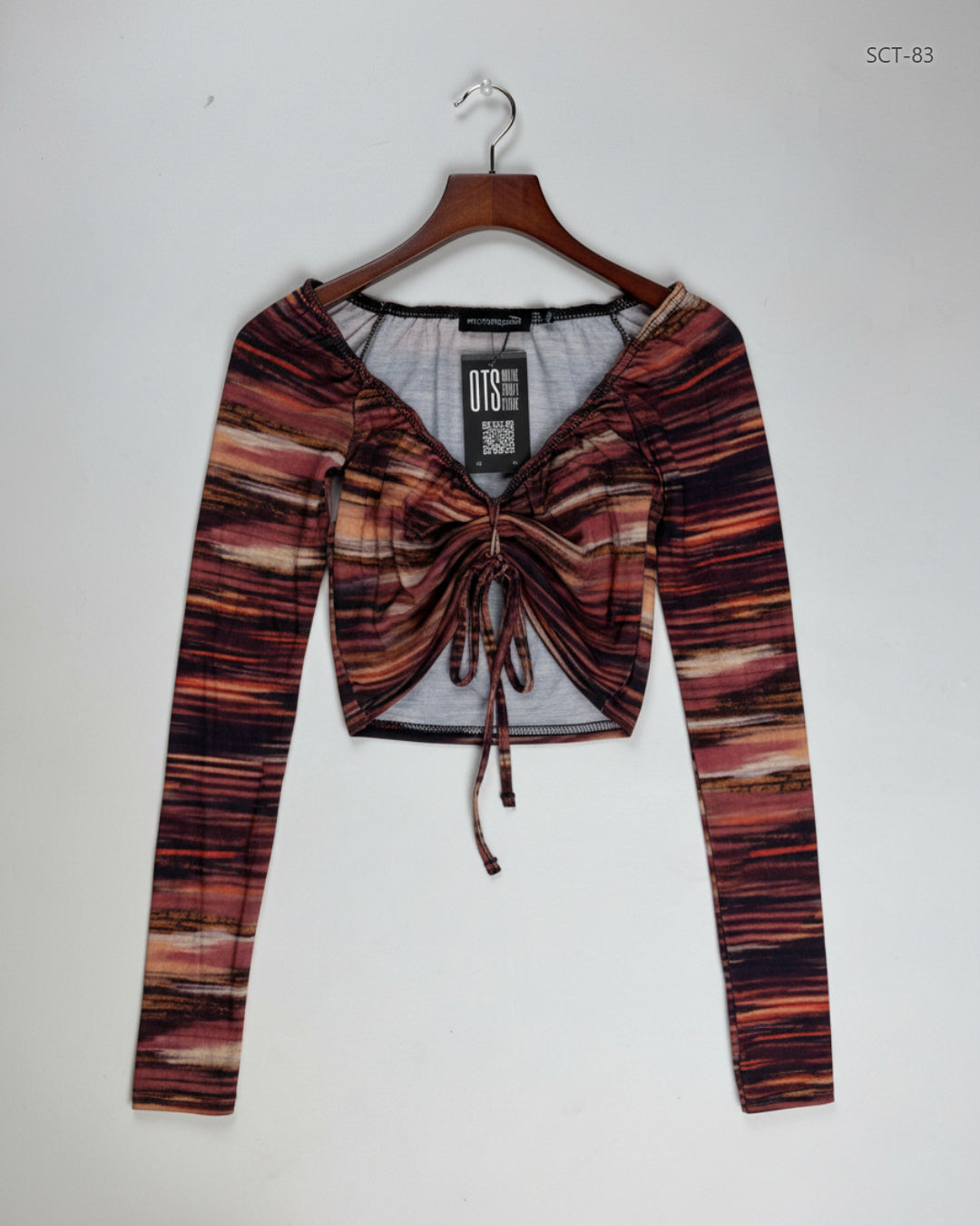 Secondhand Branded Summer Crop Tops by PRETTYLITTLETHING, Brown Polyester fabric, Premium condition, for Womens - Online Thrift Shop Lahore Pakistan