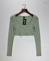 Shop Premium Summer Crop Tops by Shein | Preloved Branded Clothes | Green Polyester | Womens | OTS Thrift Store Karachi Pakistan