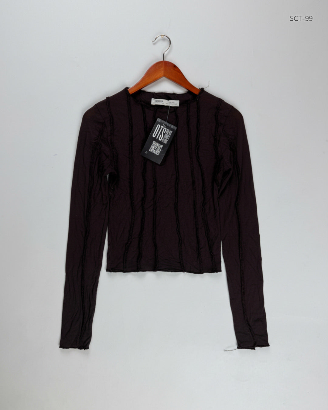 Preloved Premium Summer Crop Tops by PULL&BEAR, Brown Cotton for Womens - OTS Thrift Shop Karachi Pakistan