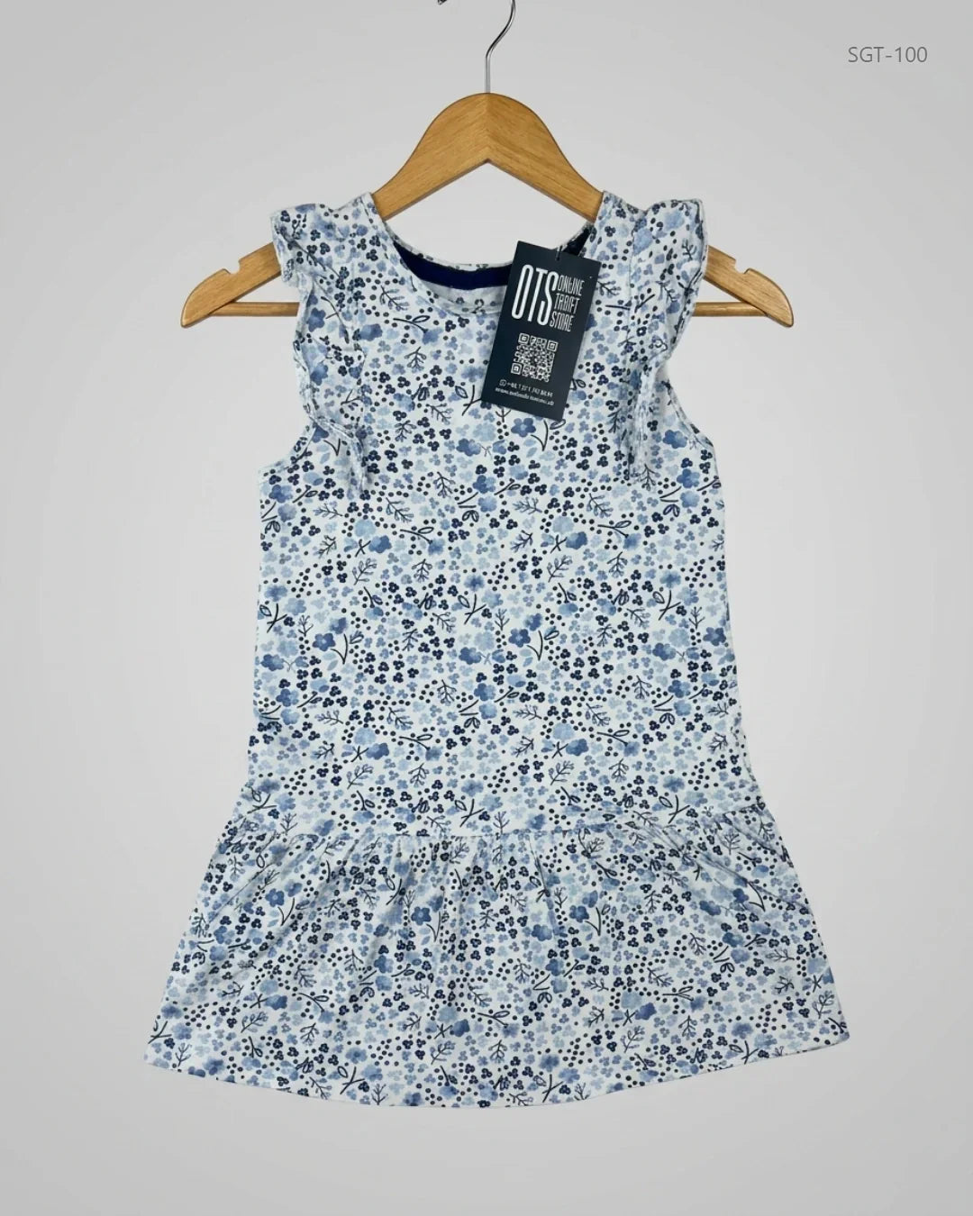 Girls Summer Tops | F&F | Preloved Branded | Blue Cotton | Premium | OTS Thrift Store Islamabad Pakistan
