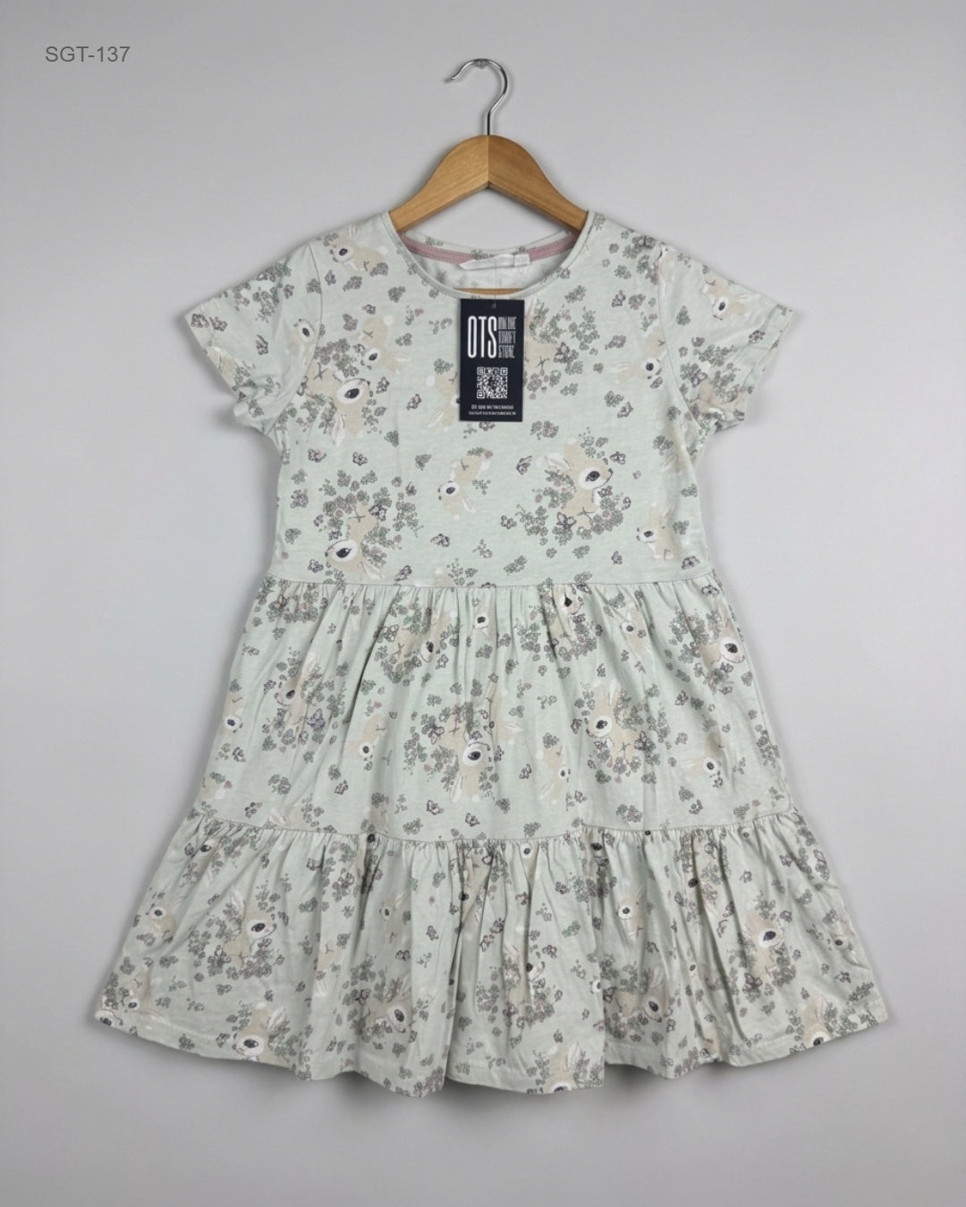 Secondhand Branded Girls Summer Tops by KAPPAHI, Green Cotton fabric, Premium condition, for Girls - Online Thrift Shop Lahore Pakistan