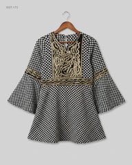 Girls Summer Tops | CUT LABEL | Preloved Branded | Black & White Polyester | Premium | OTS Thrift Store Peshawar Pakistan