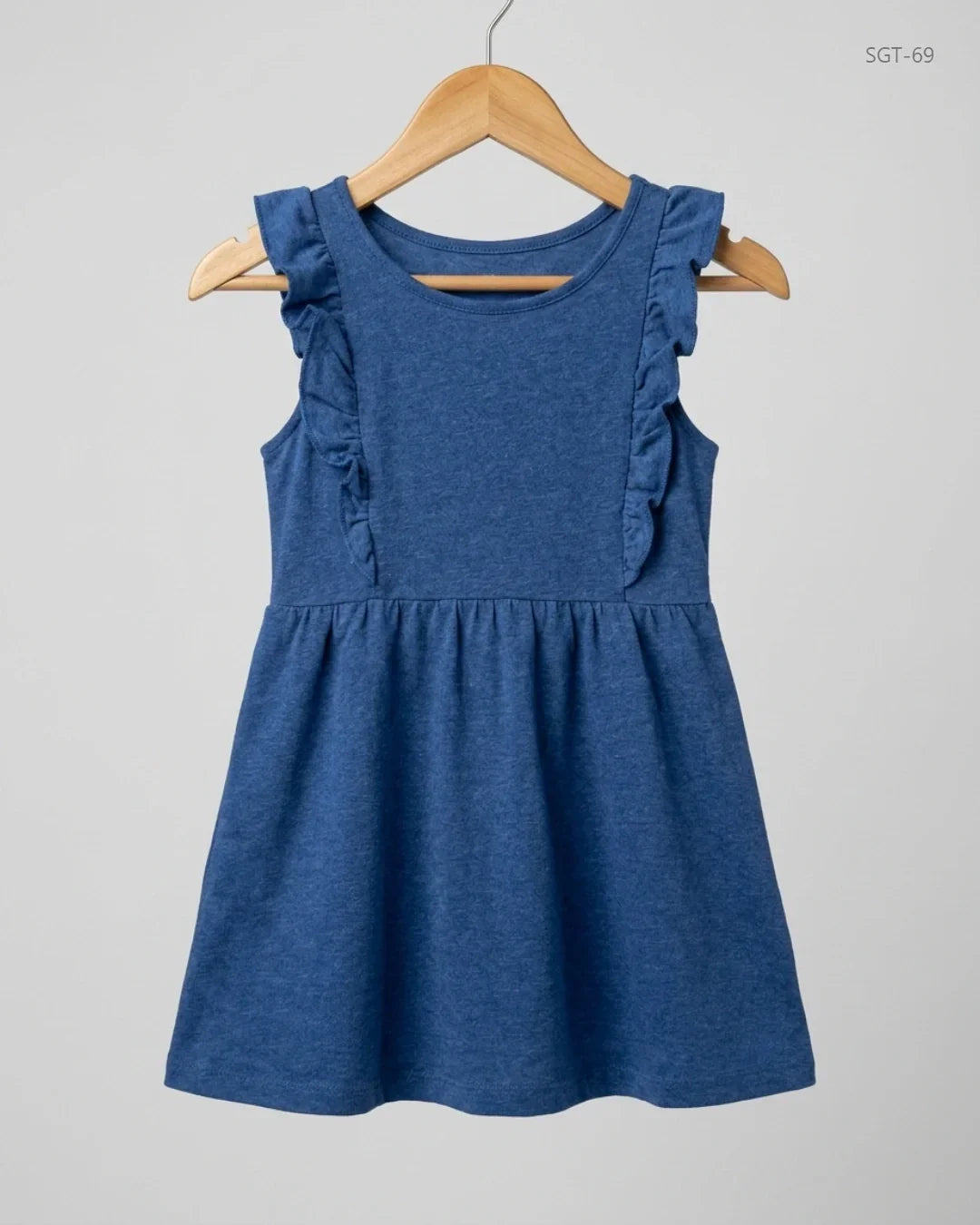 Preloved Premium Girls Summer Tops by YOUNG Dimension, Blue Cotton for Girls - OTS Thrift Shop Lahore Pakistan