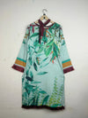 Secondhand Branded Summer Kurti by CUT LABEL, Green Lawn fabric, Premium condition, for Womens - Online Thrift Shop Islamabad Pakistan