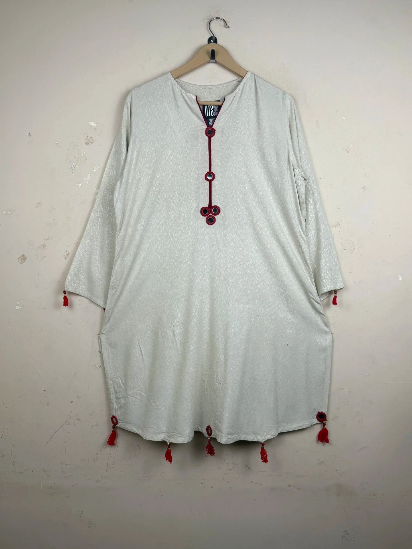 Premium Condition Summer Kurti | Preloved CUT LABEL | Beige Lilen | Thrift Shop for Womens Lahore Pakistan | OTS