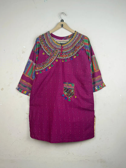 Shop Premium Summer Kurti by Unknown | Preloved Branded Clothes | Pink LAWN | Womens | OTS Thrift Store Lahore Pakistan