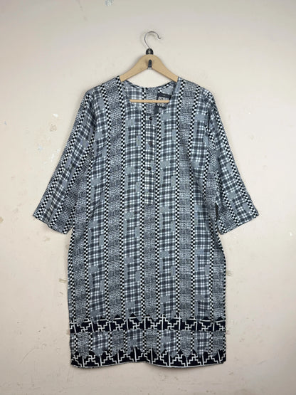 Premium Condition Summer Kurti | Preloved CUT LABEL | Black & White Lawn | Thrift Shop for Womens Peshawar Pakistan | OTS