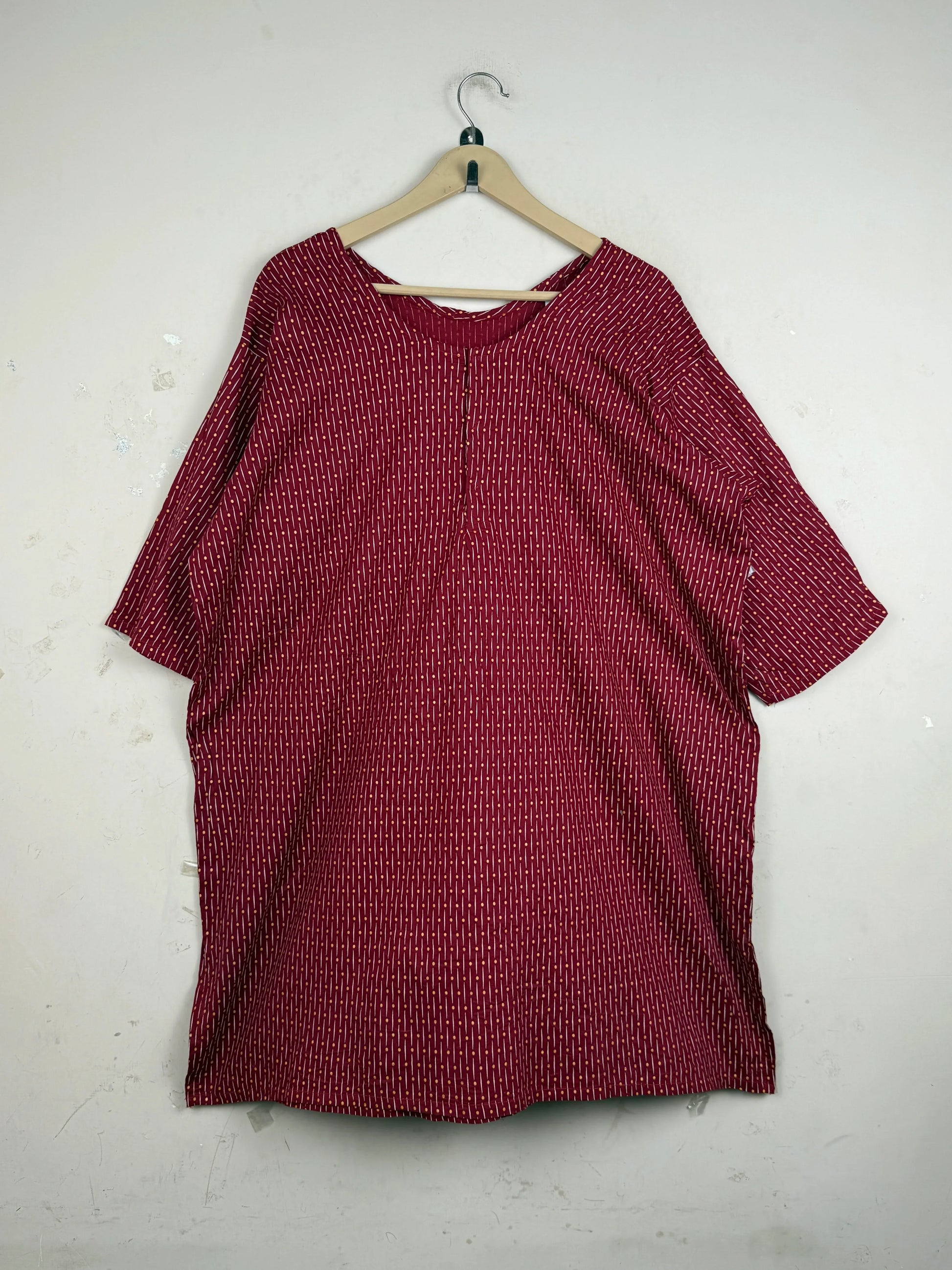 UK Imported secondhand Summer Kurti - CUT LABEL brand, Maroon Lawn, Premium condition, for Womens - Online Thrift Store Islamabad Pakistan