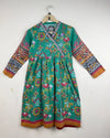 Secondhand Branded Summer Kurti by Cut Label, GREEN MULTI LAWN fabric, Excellent condition, for - Online Thrift Shop Islamabad Pakistan