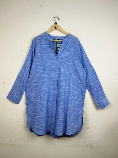 UK Imported secondhand Summer Kurti - Marks & Spencer brand, SkyBlue Cotton, Premium condition, for Womens - Online Thrift Store Peshawar Pakistan