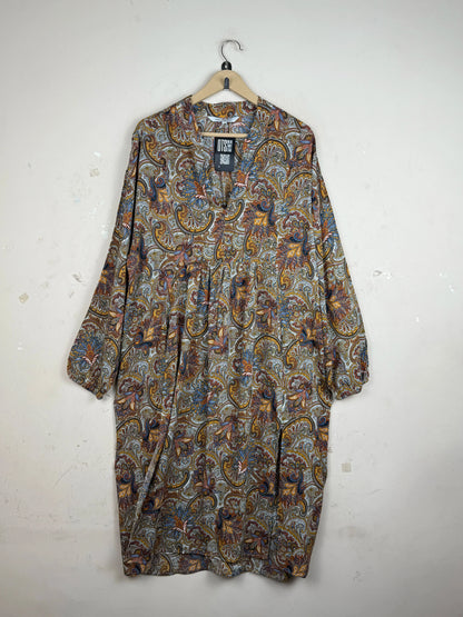 Preloved Premium Summer Kurti by KAPPAHI, Brown LAWN for Womens - OTS Thrift Shop Peshawar Pakistan