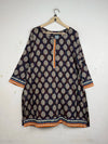 Secondhand Branded Summer Kurti by Unknown, Black LAWN fabric, Premium condition, for Womens - Online Thrift Shop Karachi Pakistan