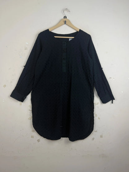 Shop Premium Summer Kurti by Unknown | Preloved Branded Clothes | Black Cotton | Womens | OTS Thrift Store Karachi Pakistan