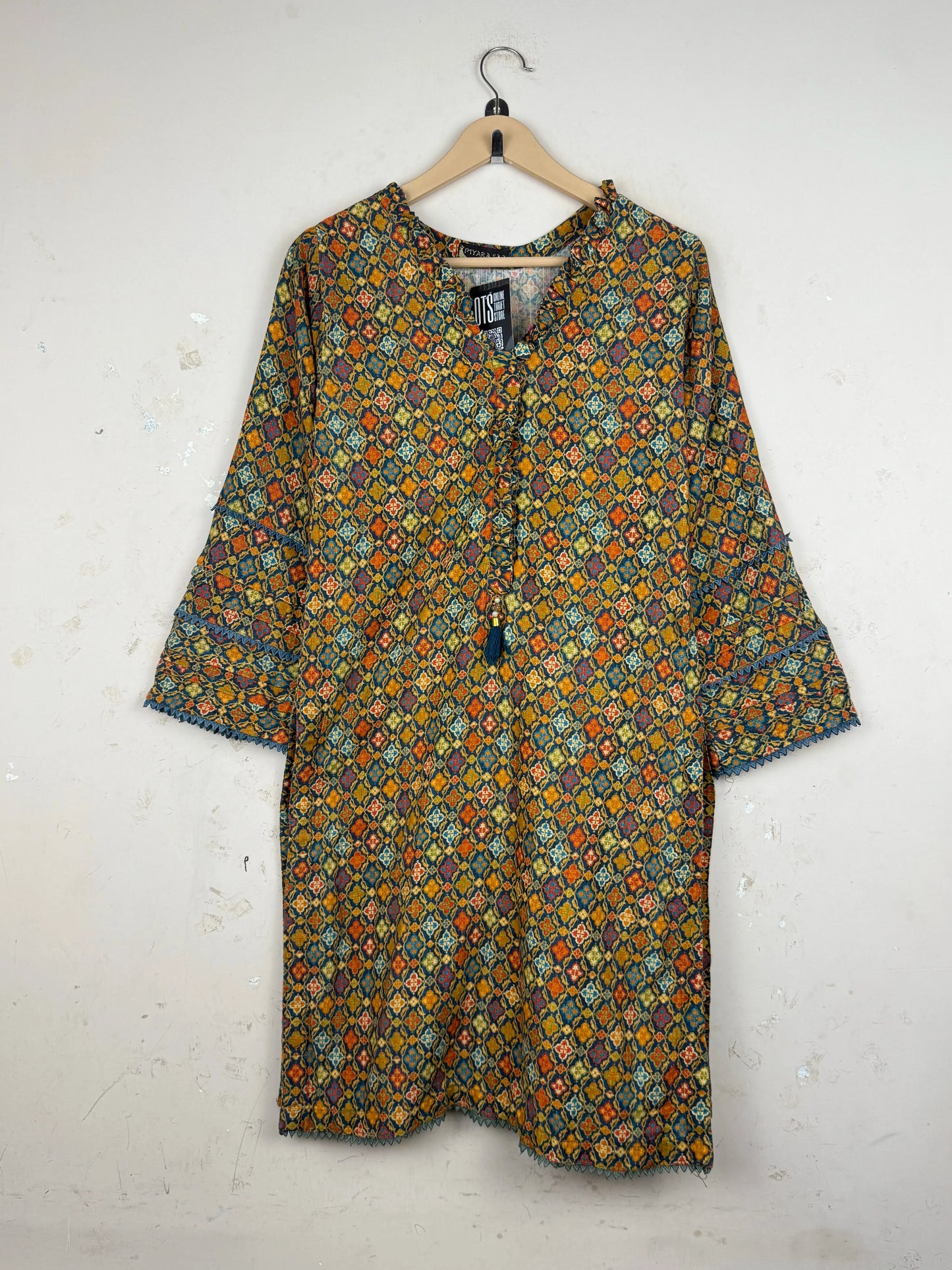 Shop Premium Summer Kurti by PIYARA SAA | Preloved Branded Clothes | Multi Cotton | Womens | OTS Thrift Store Lahore Pakistan