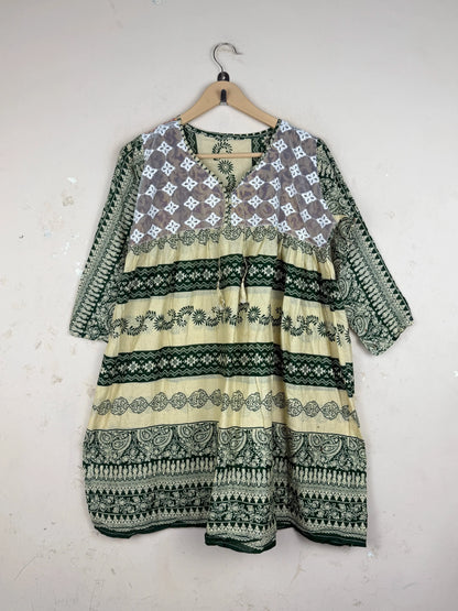 Premium Condition Summer Kurti | Preloved Unknown | Beige GREEN LAWN | Thrift Shop for Womens Lahore Pakistan | OTS