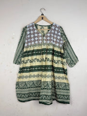 Premium Condition Summer Kurti | Preloved Unknown | Beige GREEN LAWN | Thrift Shop for Womens Lahore Pakistan | OTS