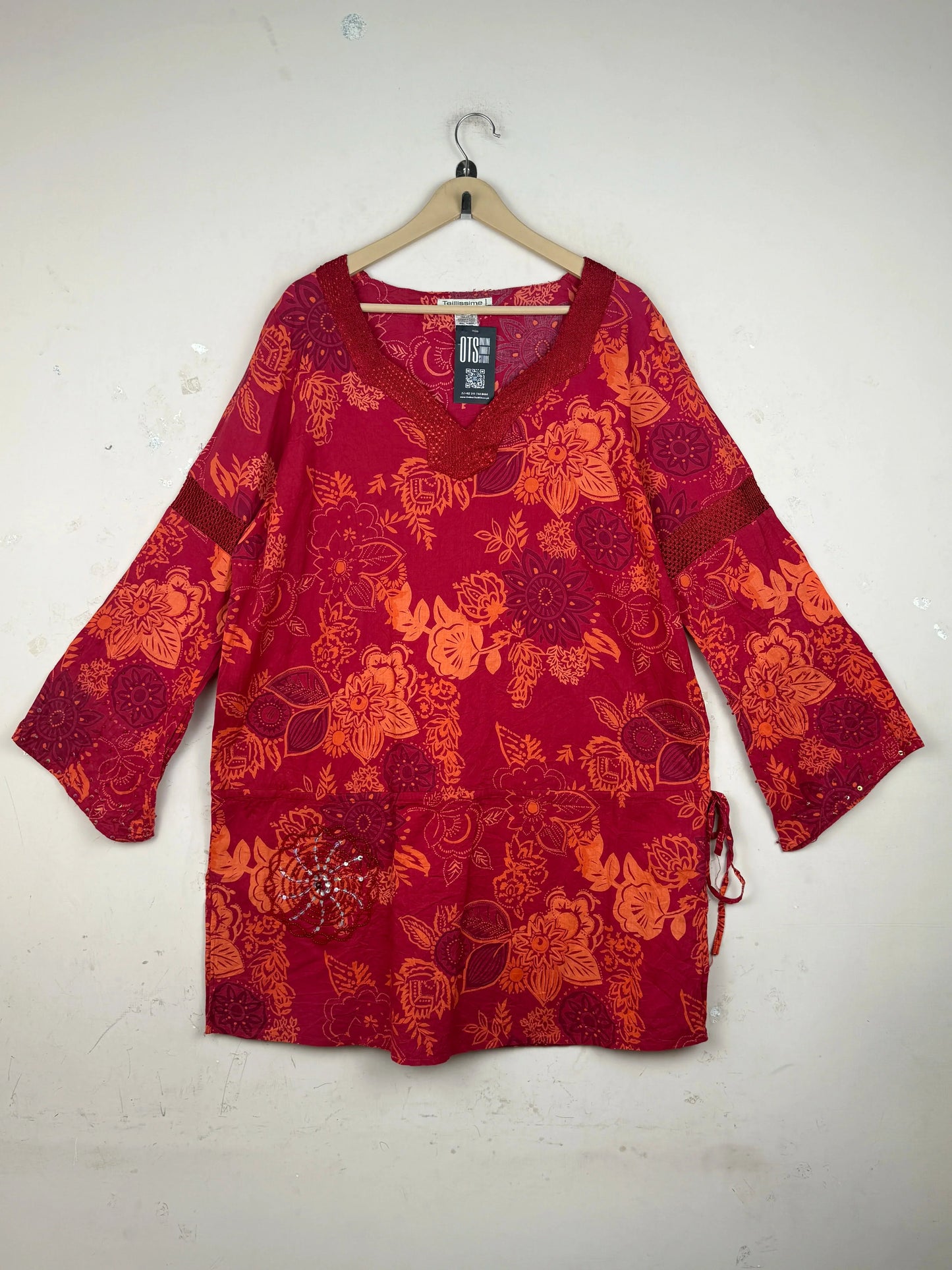 Premium Condition Summer Kurti | Preloved TAILLISSIME | Maroon Cotton | Thrift Shop for Womens Lahore Pakistan | OTS
