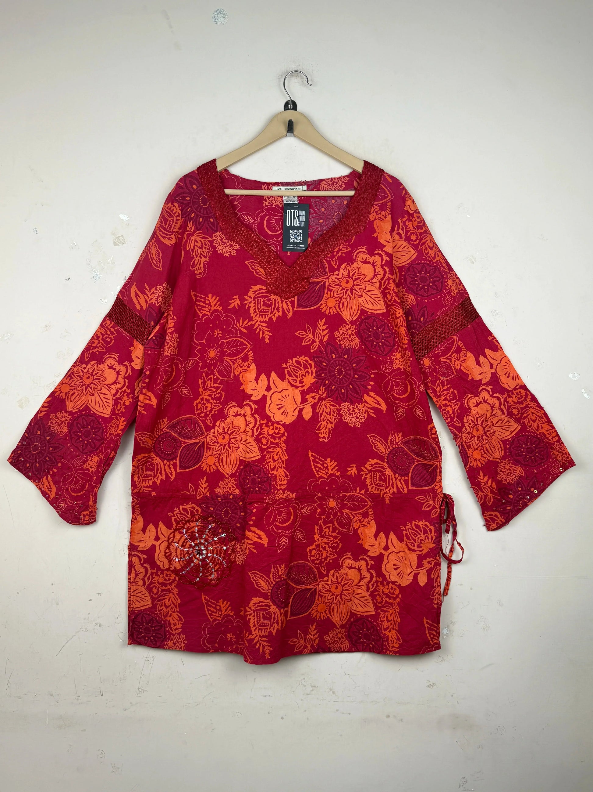 Premium Condition Summer Kurti | Preloved TAILLISSIME | Maroon Cotton | Thrift Shop for Womens Lahore Pakistan | OTS