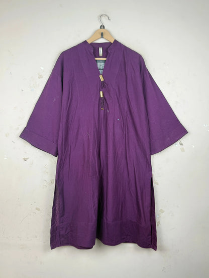 Shop Premium Summer Kurti by ETHNIC | Preloved Branded Clothes | DARK PURPLE Cotton | Womens | OTS Thrift Store Karachi Pakistan