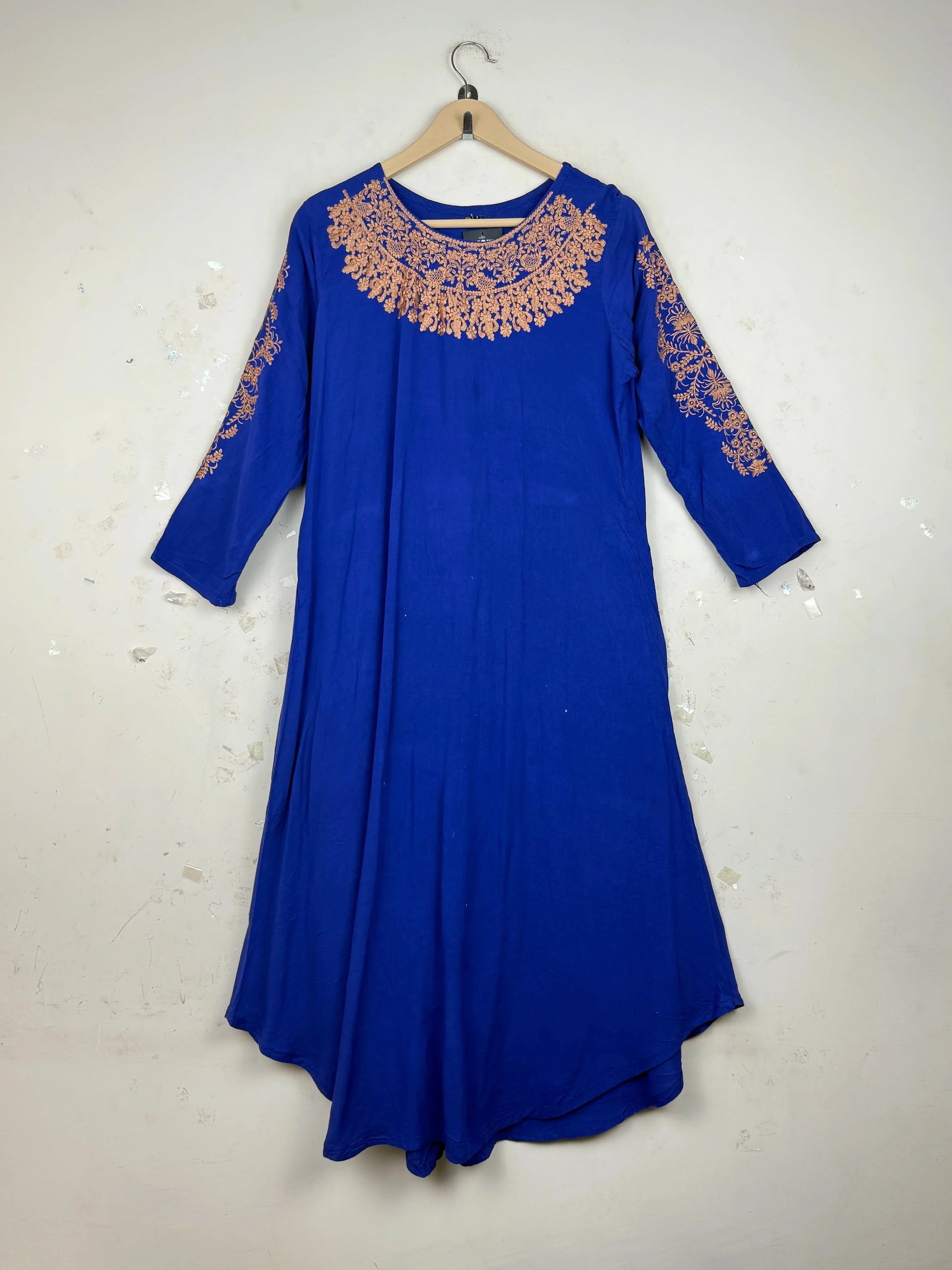 UK Imported secondhand Summer Kurti - CUT LABEL brand, Blue Cotton, Premium condition, for Womens - Online Thrift Store Islamabad Pakistan