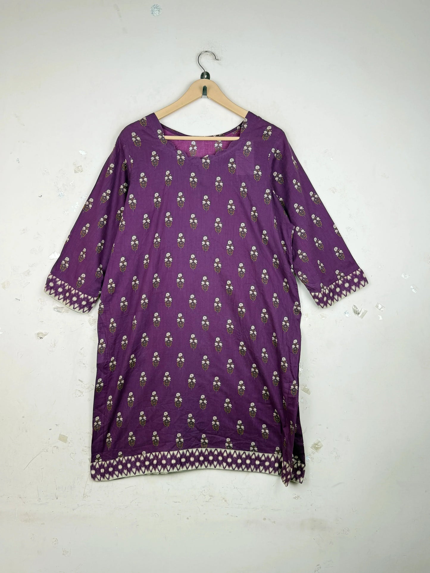 UK Imported secondhand Summer Kurti - CUT LABEL brand, Purple Lawn, Excellent condition, for Womens - Online Thrift Store Islamabad Pakistan