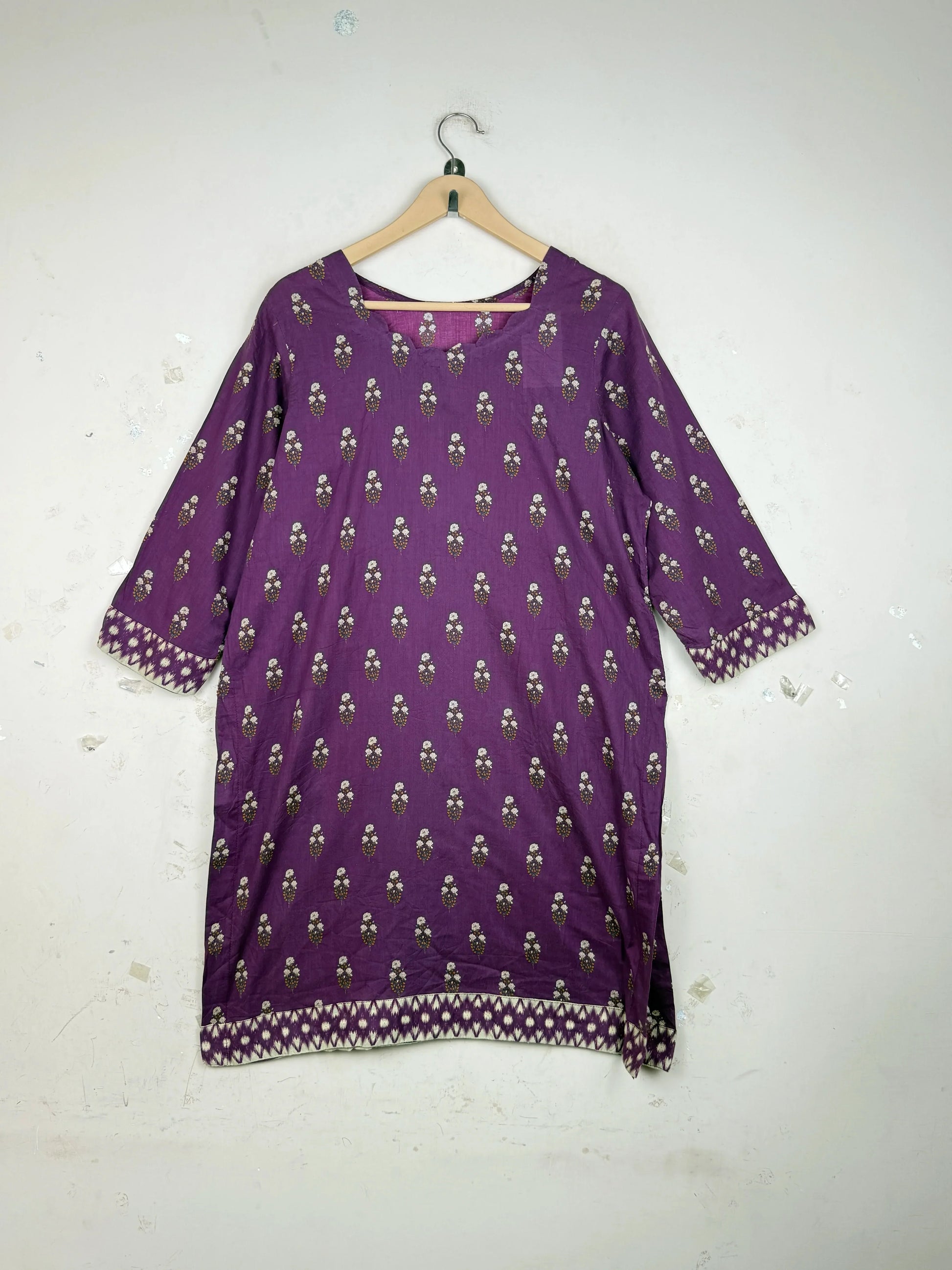 UK Imported secondhand Summer Kurti - CUT LABEL brand, Purple Lawn, Excellent condition, for Womens - Online Thrift Store Islamabad Pakistan