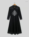 Preloved Excellent Summer Kurti by CUT LABEL, Black Lawn for Womens - OTS Thrift Shop Peshawar Pakistan