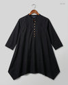 Secondhand Branded Summer Kurti by EGO, Black Lawn fabric, Premium condition, for Womens - Online Thrift Shop Islamabad Pakistan